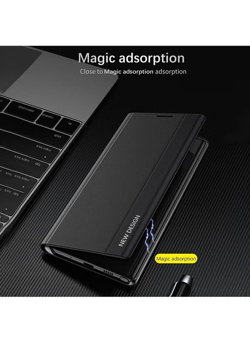 X-level Honor X9c Flip Case,Ultra Slim TPU Leather Full Body Protection Magnetic Stand Shockproof Phone Cover,Black  - Image 4