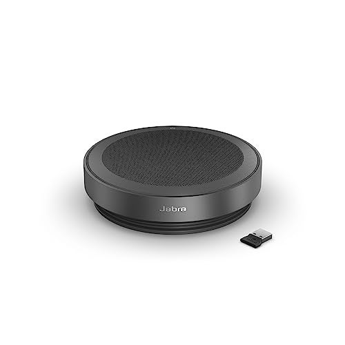 Jabra Speak2 75 (2025 Edition) Wireless Bluetooth Speakerphone - 4 Noise-Cancelling Mics, 65mm Speakers - New Linking Feature - USB-A Dongle - Certified for Microsoft Teams - Dark Grey - Image 1