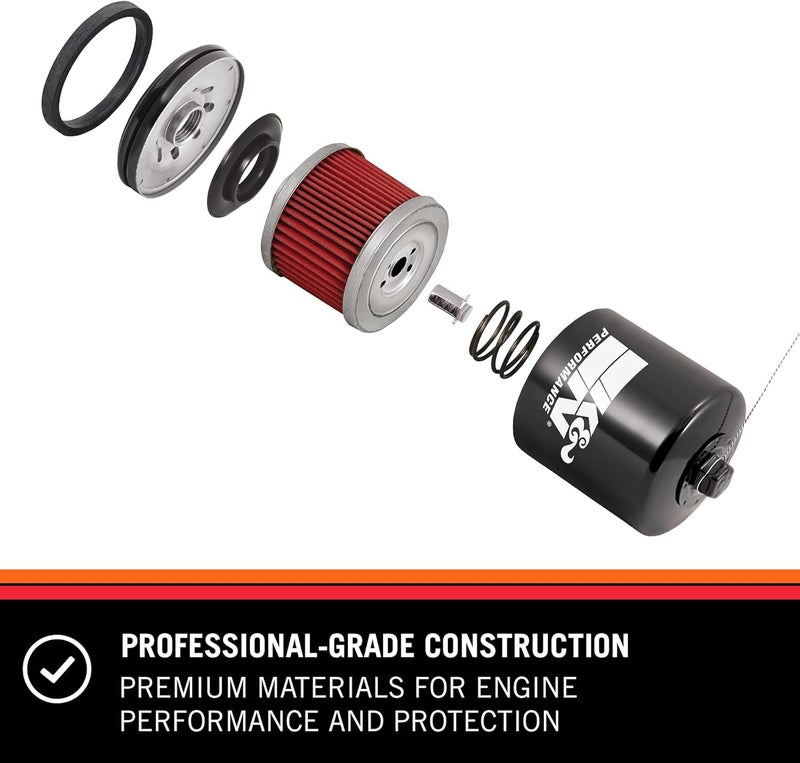 K+N K&N Motorcycle Oil Filter: High Performance, Premium, Designed to be used with Synthetic or Conventional Oils, Wrench Off Nut: Fits Select Honda, Kawasaki, Polaris, Yamaha Motorcycles, KN-204C - Image 2