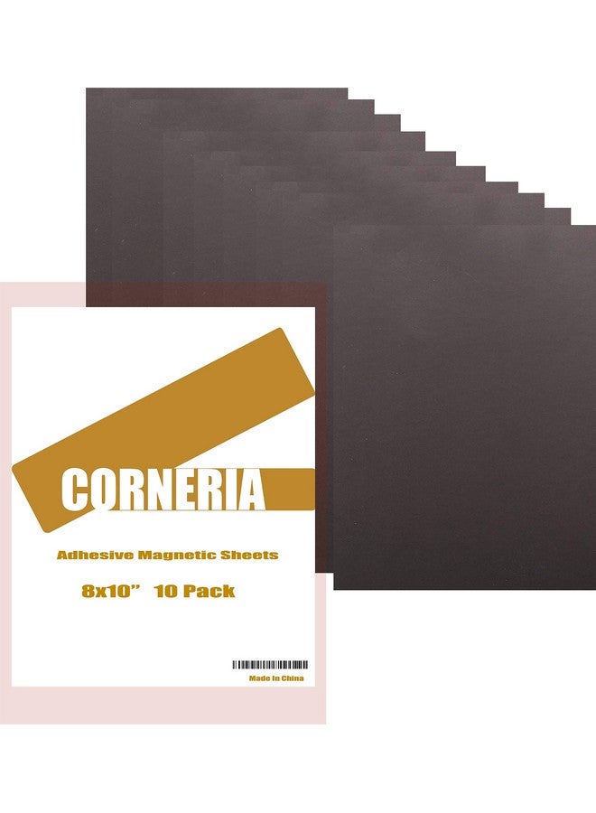 CORNERIA 10Pack 8X10 Inch 20Mil Flexible Sticky Magnetic Sheets Adhesive Magnet Sheet Stickers For Artworks,Dies,Stamps, Fridge Photo -Easy Cut to Any Size, Peel,Stick - Image 1