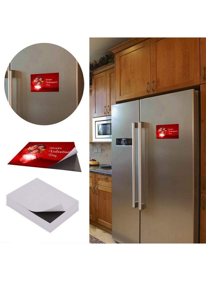 CORNERIA 10Pack 8X10 Inch 20Mil Flexible Sticky Magnetic Sheets Adhesive Magnet Sheet Stickers For Artworks,Dies,Stamps, Fridge Photo -Easy Cut to Any Size, Peel,Stick - Image 4