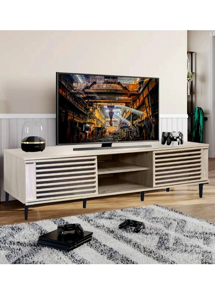 ليفينج طاولة تلفزيون بلازما خشبية مع رف 160×40×48 سم - Image 4