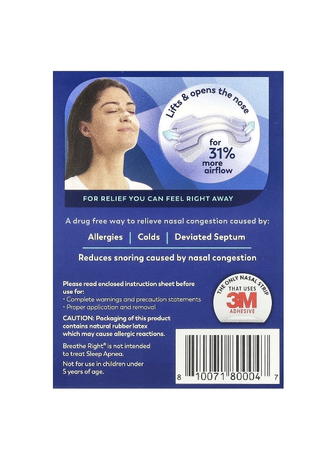 Breathe Right, Nasal Strips, SM/Med, Clear, 30 Strips (Packaging may vary) - Image 2