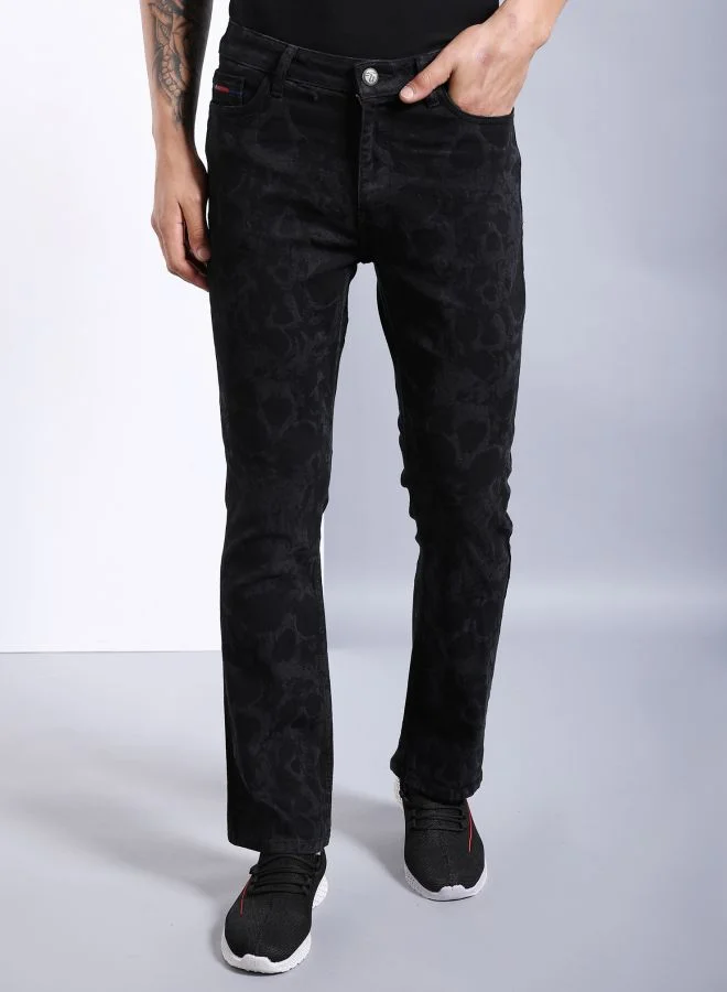 The Indian Garage Co Men Bootcut Solid Mid-Rise Stretchable Jeans
