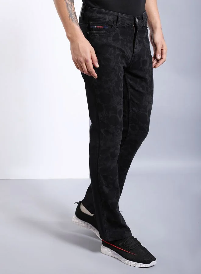 The Indian Garage Co Men Bootcut Solid Mid-Rise Stretchable Jeans