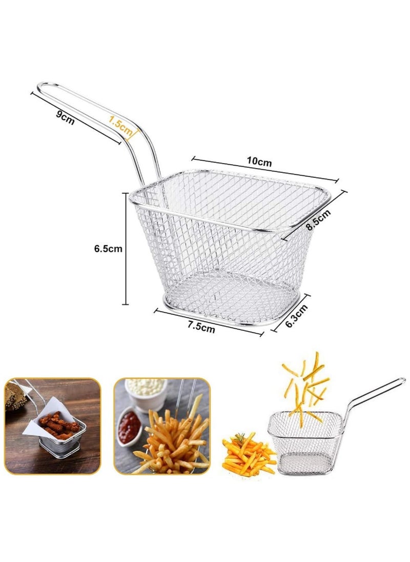 LIMITLESS Square Fry Basket for French Fries and Snacks Strain Excess Oil Effortlessly fry basket Stainless Steel Basket Food Display Strainers Chef Colander Tools Pasta Strainer (Pink)  - Image 2