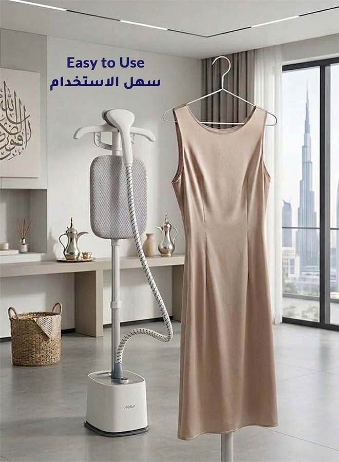 Arrow Garment Steamer 2000W 1.8L Water Tank – Fast 45s Heat-Up, Continuous Steam 38-40g/min, 10 Fabric Modes, Overheat Protection – RO-18GSH Gray/White - Image 5