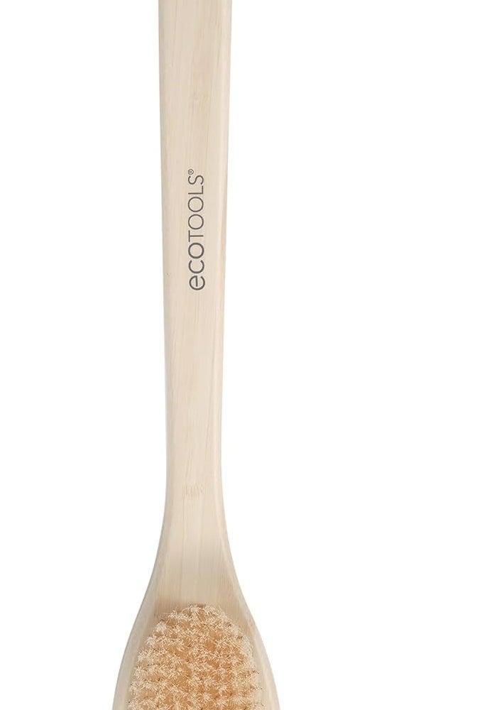 EcoTools Bristle Bath Brush with Long Bamboo Handle for Gentle Exfoliation and Blood Circulation - Image 1