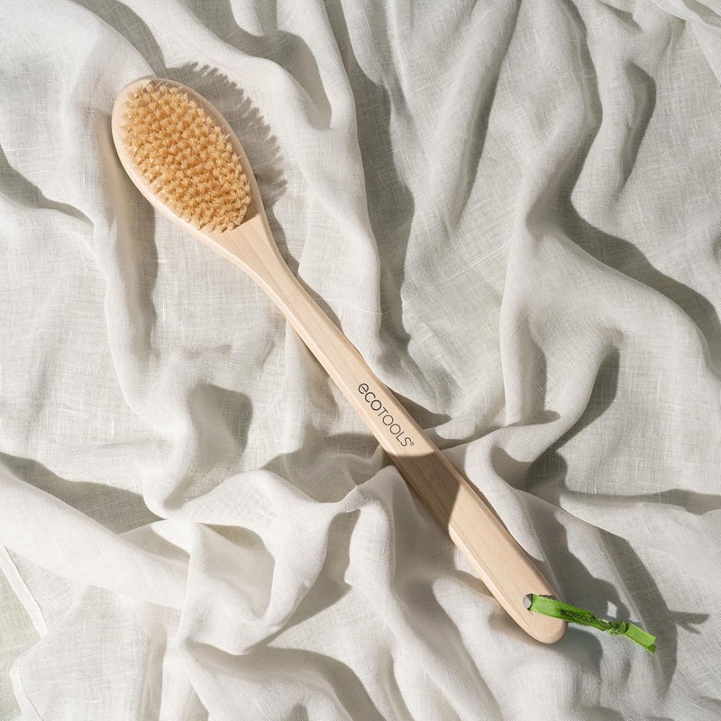 EcoTools Bristle Bath Brush with Long Bamboo Handle for Gentle Exfoliation and Blood Circulation - Image 5