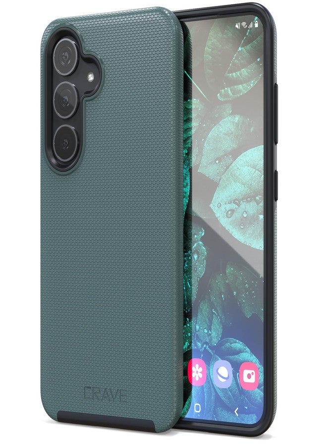 كريف جراب Crave لهاتف سامسونج جالاكسي S24، جراب مزدوج الطبقات مقاوم للصدمات لهاتف سامسونج جالاكسي S24 (6.2 بوصة) - أخضر غابي - Image 1