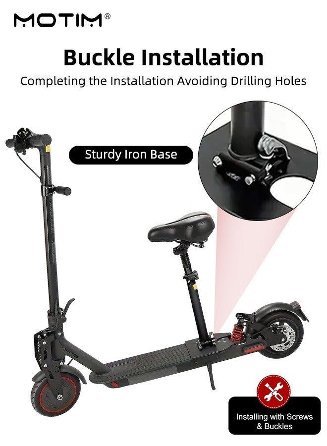 Motim Adjustable Electric Scooter Seat for M365/1S/Lite/Pro, Shock Absorption Foam Cushion, Foldable No-punch Saddle with Dual Shock Absorbers - Image 3