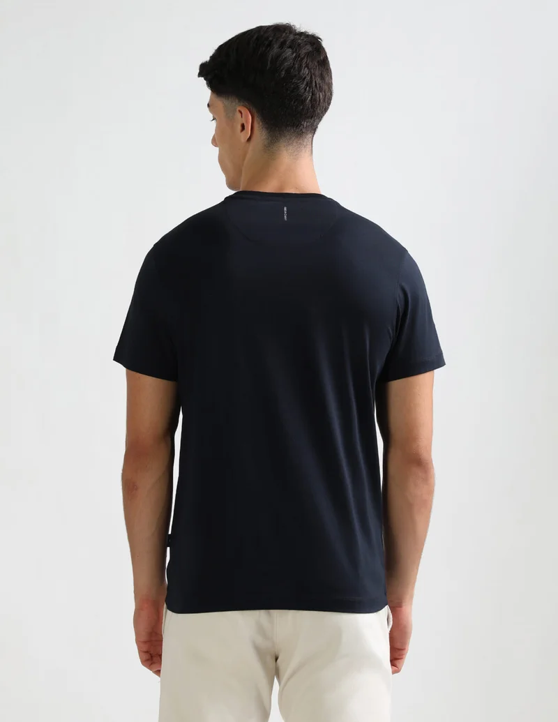 Arrow Navy Graphic Printed Pure Cotton T-Shirt for Men | Best Price UAE