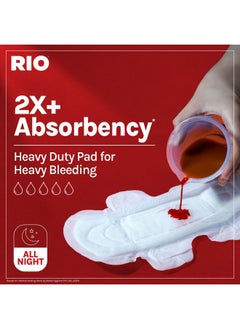 RIO RIO Heavy Flow XXL Sanitary Pads 20 Pieces (Pack of 2) with 350mm coverage, Side Leak guards, Wings for Heavy Flow, 2X High Absorption with Leak Proof Side Walls, Anti-Bacterial, Double Wings.  - Image 2