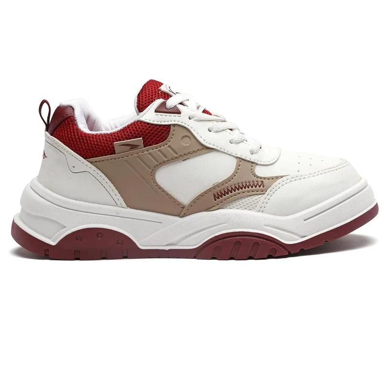 Asian Stylish White and Beige Sneakers for Women and Girls