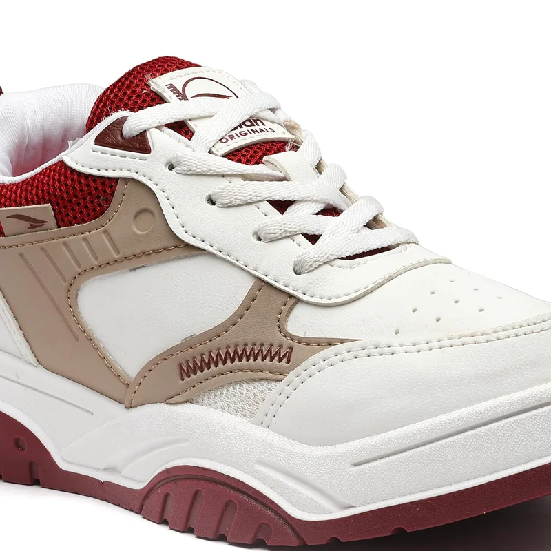 Asian Stylish White and Beige Sneakers for Women and Girls