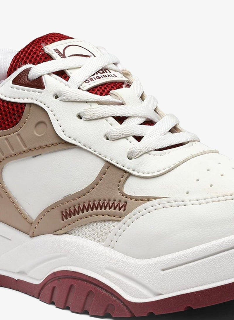Asian Stylish White and Beige Sneakers for Women and Girls - Image 5