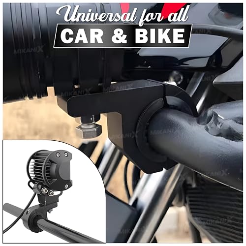 MIKANIX Universal Fog Lamp Light LED Bar Clamp Mounting Holder Bracket Kit with Rubber Insert for Bike, SUV Car, Jeep and Off Road Vehicles - Image 2