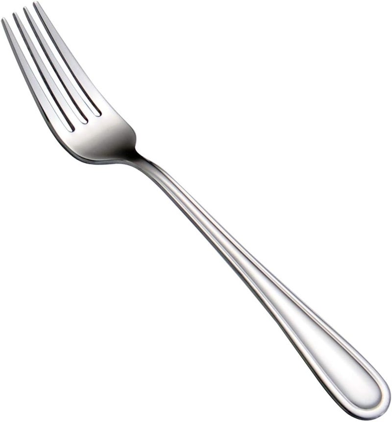 HISSF Salad Fork Set of 8 Piece, Stainless Steel Flatware Fork 7.0 Inch, Round Handle,Mirror Polishing, Dishwasher Safe - Image 1