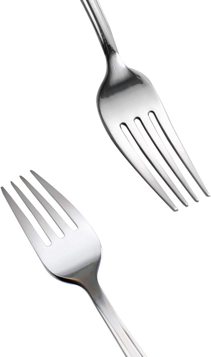 HISSF Salad Fork Set of 8 Piece, Stainless Steel Flatware Fork 7.0 Inch, Round Handle,Mirror Polishing, Dishwasher Safe - Image 3