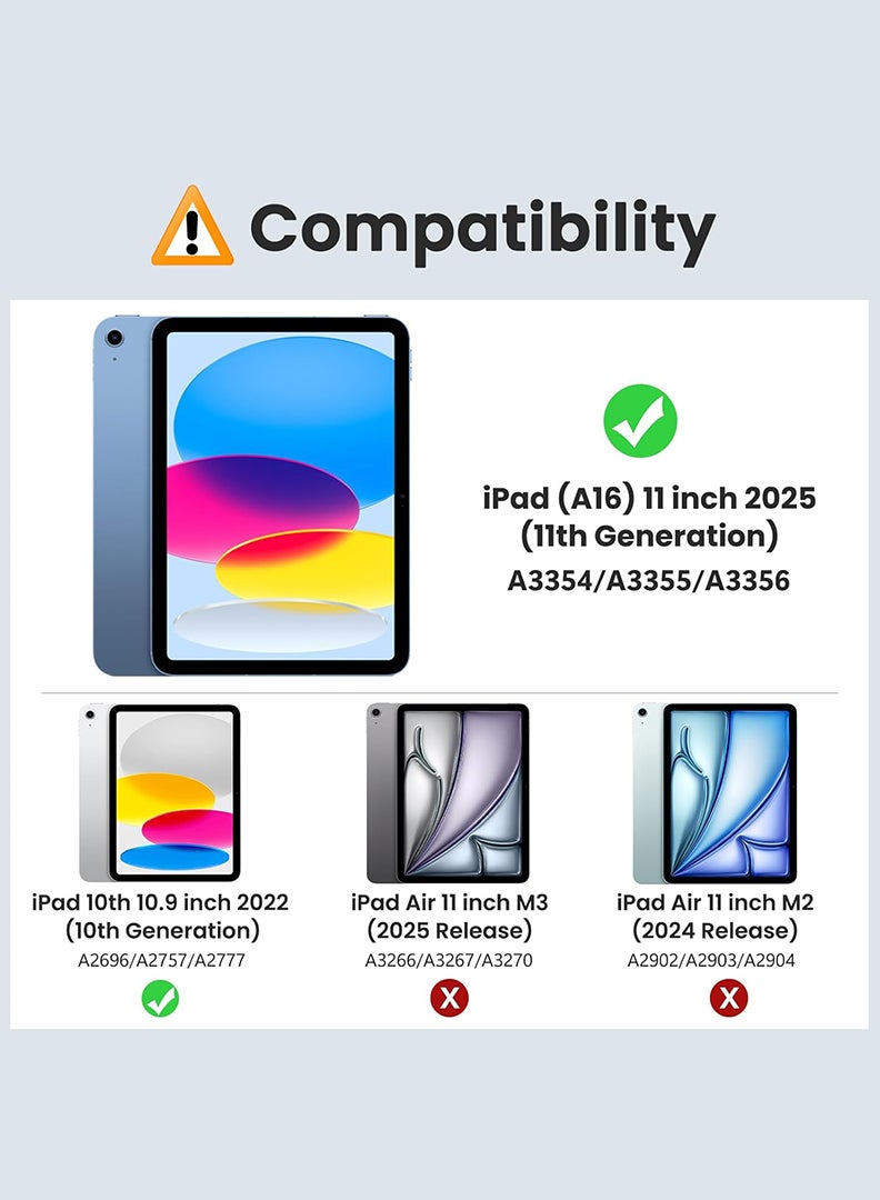 Theodor Hybrid Slim Case for iPad (A16) 11th Gen 11 Inch 2025/10th Gen 10.9 Inch 2022 Case with Pencil Holder, Shockproof Trifold Stand Protective Cover with Soft TPU Clear Back for iPad 11/ 10 Case, Auto Sleep/Wake Grey  - Image 2