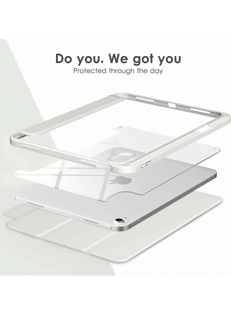 Theodor Clear Back Slim Case for iPad A16 11th Gen (2025) 11" & 10th Gen (2022) 10.9" – Shockproof Hybrid Protective Cover with Pencil Holder, Auto Sleep/Wake, Trifold Stand –Grey - Image 4