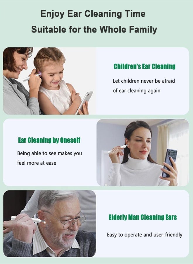 Razia Wireless Ear Cleaning Kit, Child-Safe Visual Ear Wax Removal Tool, Upgraded 2000W HD Otoscope with 6 LED Lights, Soft Silicone Ear Spoon, WiFi Smartphone Visual Ear Cleaner for iOS, Android, Black - Image 2
