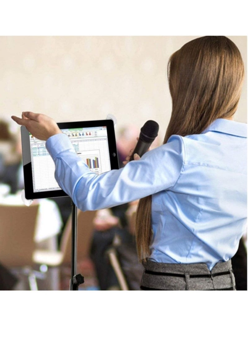 BGM IPad and Mobile Phone Tripod Stand Height Adjustable 20 to 60 Inch with 360 Degree Rotating Tablet Holder  - Image 2