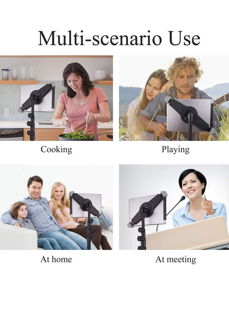 BGM IPad and Mobile Phone Tripod Stand Height Adjustable 20 to 60 Inch with 360 Degree Rotating Tablet Holder  - Image 4