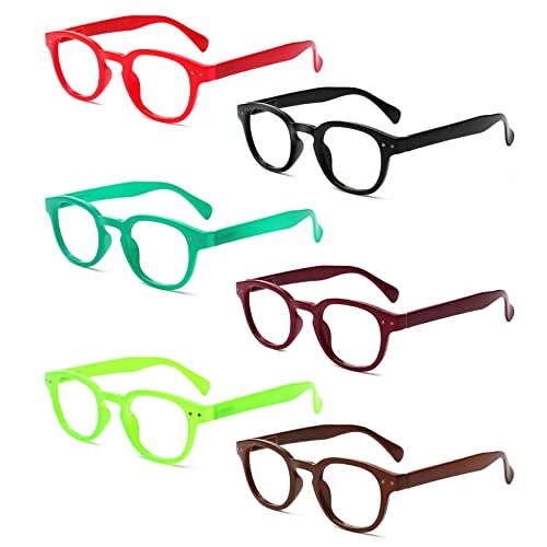 Kerecsen Reading Glasses 6 Pack Great Value Quality Readers Spring Hinge Color Glasses (6 colors mixed, 1.5, diopters) - Image 1