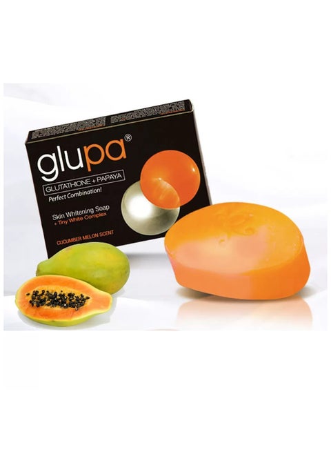 Glupa Skin Whitening Soap - Glutathione & Papaya, Cold-Pressed with Tiny White Complex & SPF 15 | Enriched with Vitamin E, Vitamin C