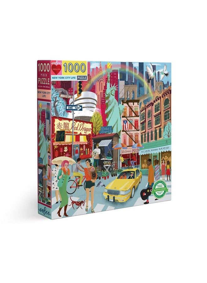 eeboo : Piece And Love New York Life 1000Piece Square Adult Jigsaw Puzzle Jigsaw Puzzle For Adults And Families Includes Glossy Sturdy Pieces And Minimal Puzzle Dust - Image 2