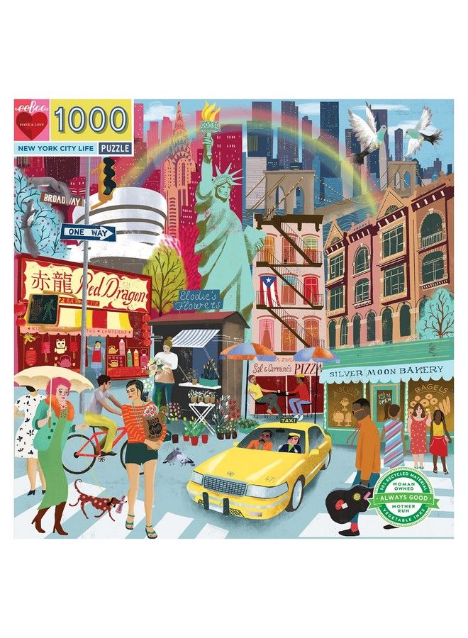 eeboo : Piece And Love New York Life 1000Piece Square Adult Jigsaw Puzzle Jigsaw Puzzle For Adults And Families Includes Glossy Sturdy Pieces And Minimal Puzzle Dust - Image 3