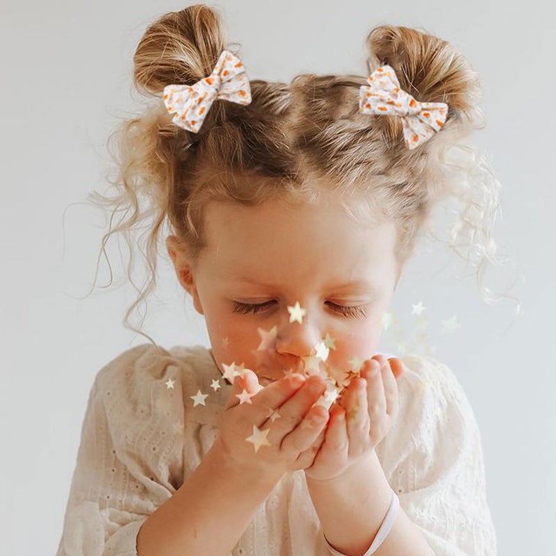 Niceye Baby Hair Clips - 24 Pcs Fully Lined Hair Bow Clips for Fine Hair Cotton Tiny Hair Barrettes for Infants, Toddlers, and Little Girls - Image 4