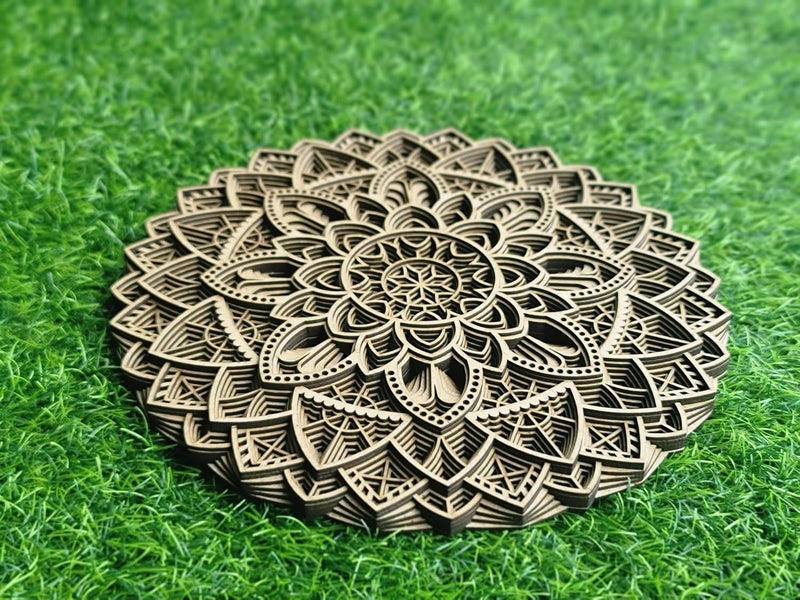 Gloridec 3D Laser Cut Decorative Mandala Wall Decor made of Engineered Wood Decorative Multi Layered Round Mandala Wall Art Living Room Wall Hanging GLDC Round Mandala 24 x 24 Inch - Image 5