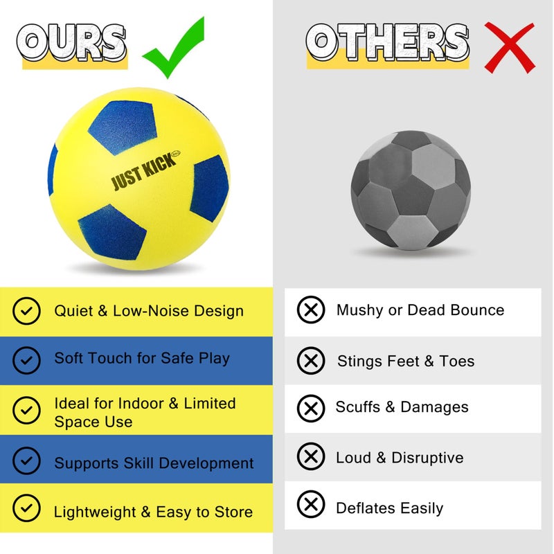SRG Silent Foam Soccer Ball Size 5 Pro â€“ New Upgraded Weight Indoor Soft Soccer Training House Ball | Airless Soccer for Dribbling & Footwork Practice Gift in Premium Box - Image 4