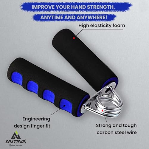 ANTINA Hard PVC Hand Grip For Exercise, Foam Hand Gripper For Strengthen, Blue - Image 4