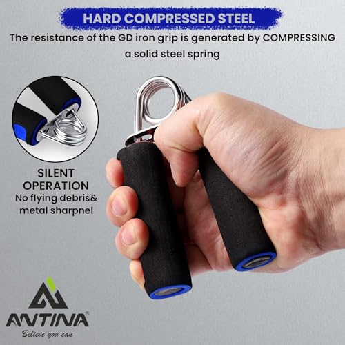 ANTINA Hard PVC Hand Grip For Exercise, Foam Hand Gripper For Strengthen, Blue - Image 3