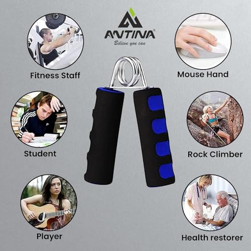 ANTINA Hard PVC Hand Grip For Exercise, Foam Hand Gripper For Strengthen, Blue - Image 5