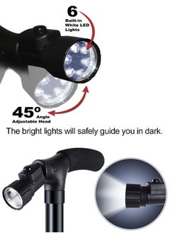 Ultimate Folding Cane with Led Light, Adjustable Safety Crutch and Walking Sticks for Elderly, Injured, Best Hiking Poles And Camping Stick With Flashlight, Foldable Safety Stick And Flashlight A Perfect Combo  - Image 3