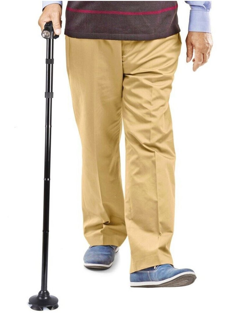 Ultimate - Folding Cane with Led Light, Adjustable Safety Crutch and Walking Sticks for Elderly, Injured, Best Hiking Poles And Camping Stick With Flashlight, Foldable Safety Stick And Flashlight A Perfect Combo - Image 1