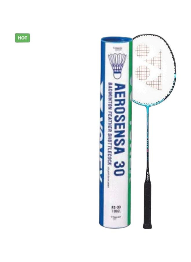 Yonex Isometric Lite 3 Yellow Strung Badminton Racquet + Aerosensa 30Shuttlecocks Pack  - Image 1