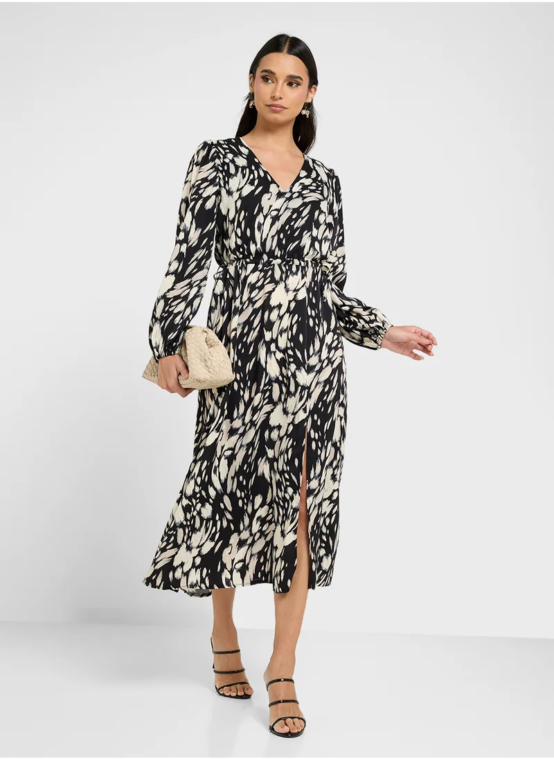 Little Mistress Animal Print Midaxi Dress
