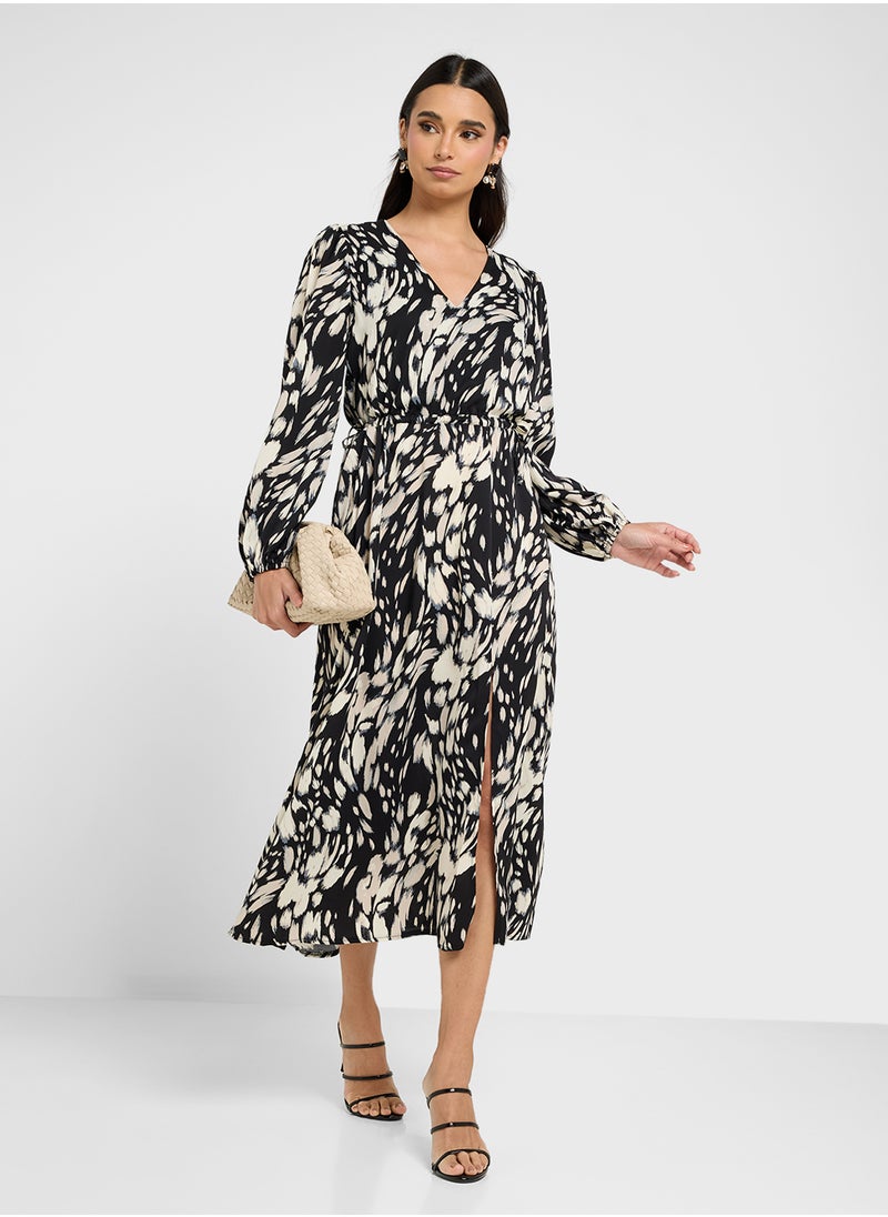 Little Mistress - Animal Print Midaxi Dress - Image 1