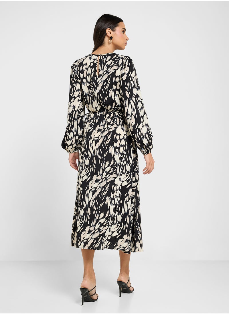 Little Mistress - Animal Print Midaxi Dress - Image 1