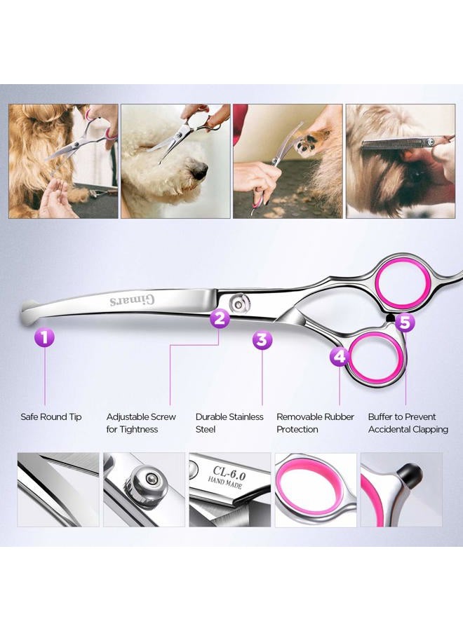 Gimars 6 in 1 Professional 4CR Stainless Steel Safety Round Tip Dog Scissors for Grooming, Heavy Duty Titanium Coated Pet Grooming Scissor for Dogs, Cats and Other Animals - Image 4