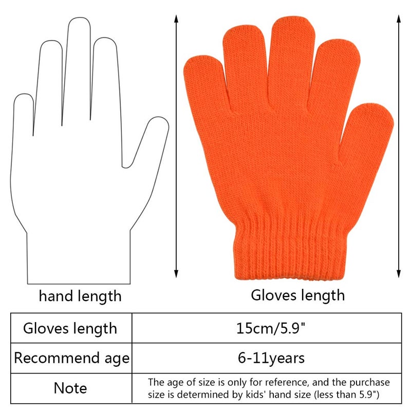 jiebor 12 Pairs Kids Warm Gloves Winter Gloves Knit Gloves for Kids Boys Girls Children Christmas Gift - Image 2