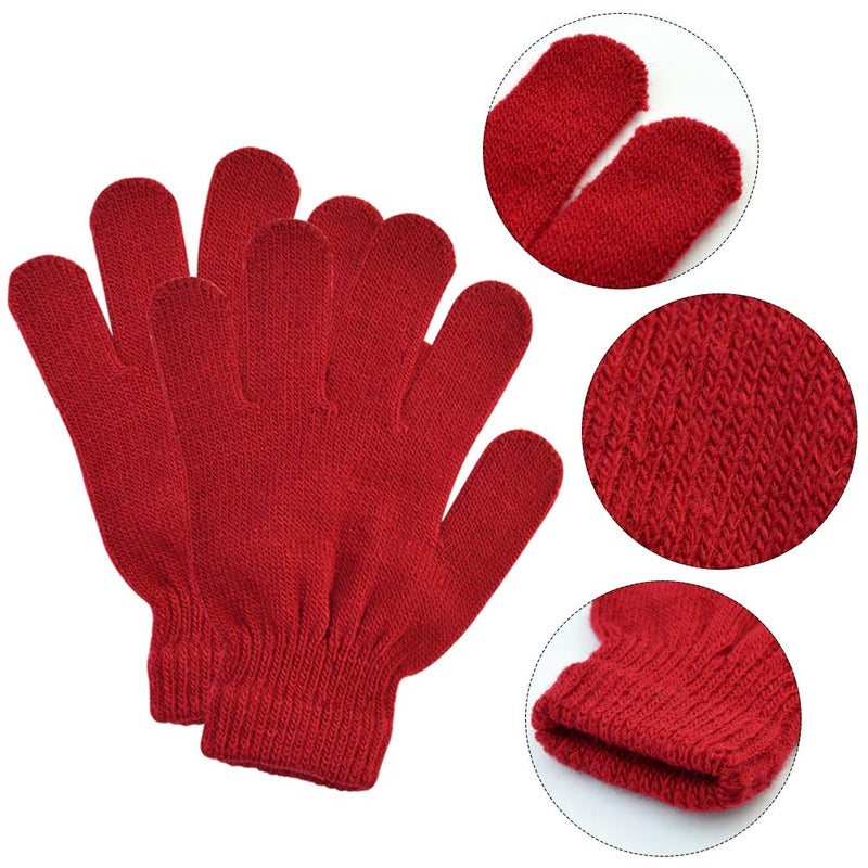 jiebor 12 Pairs Kids Warm Gloves Winter Gloves Knit Gloves for Kids Boys Girls Children Christmas Gift - Image 3
