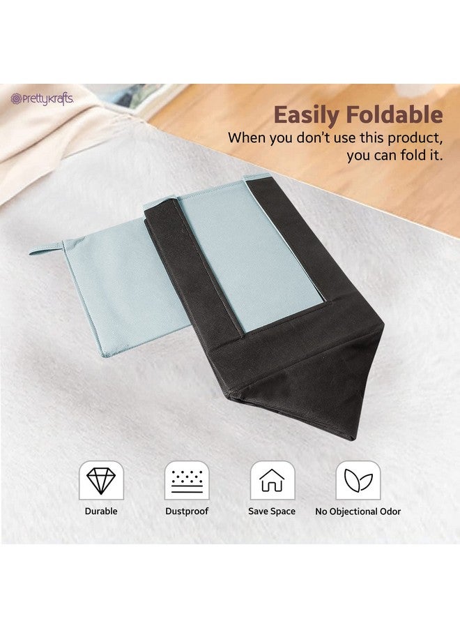 PrettyKrafts 1 Pc Non Woven Large Capacity Shirt Stacker / Foldable & Stackable Closet Wardrobe Cupboard Organizer / Foldable Storage Box / Multipurpose Clothes Organizer (Grey & Black, 25x38x40 cm) - Image 3