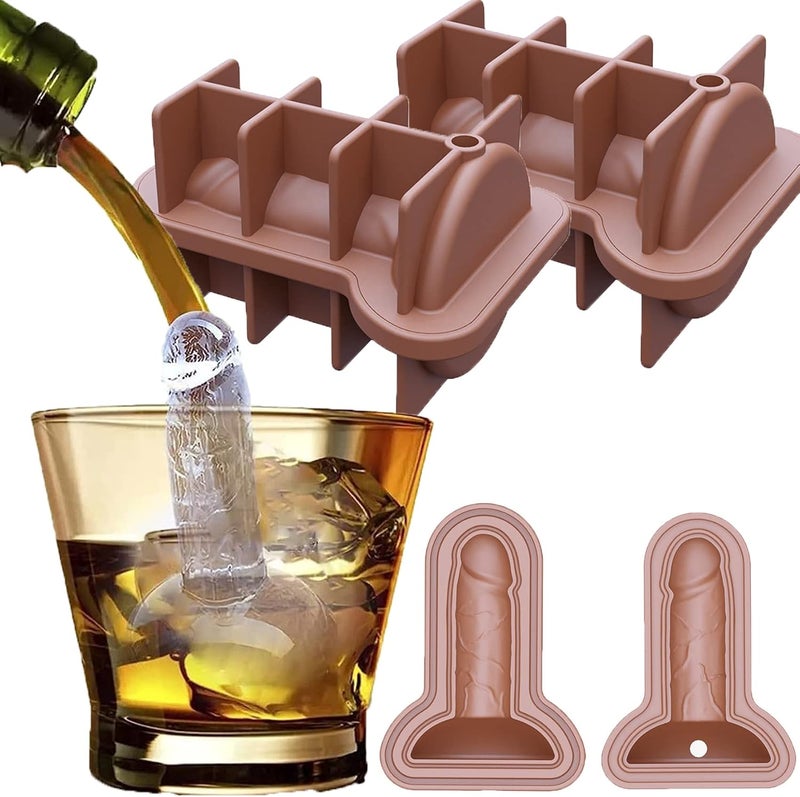 klarako Adult Prank Ice Cube Mold, Adult Ice Cube Tray, Adult Ice Cube Molds, Funny Ice Cube Tray for Gag Party Joke Gifts (2 Brown) - Image 1
