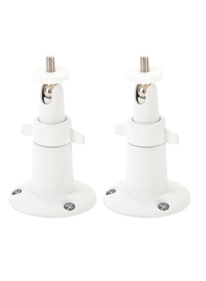 Wasserstein Adjustable Metal Wall Mount Compatible with Arlo Essential/XL Gen 2/Arlo Pro/2/3/4/Arlo Pro 5s/Ultra/Ultra 2 & Others - Ring Stick Up Cam Pro Battery, Wyze Cam Outdoor/Pan (2-Pack, White) - Image 1